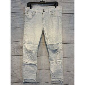 Rag & Bone White Dre Capri Distressed Jeans Size 32